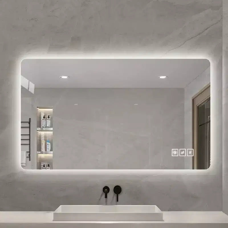 Miroir Mural de Salle de Bain Tactile Sans Cadre avec Fonction Anti-Buée