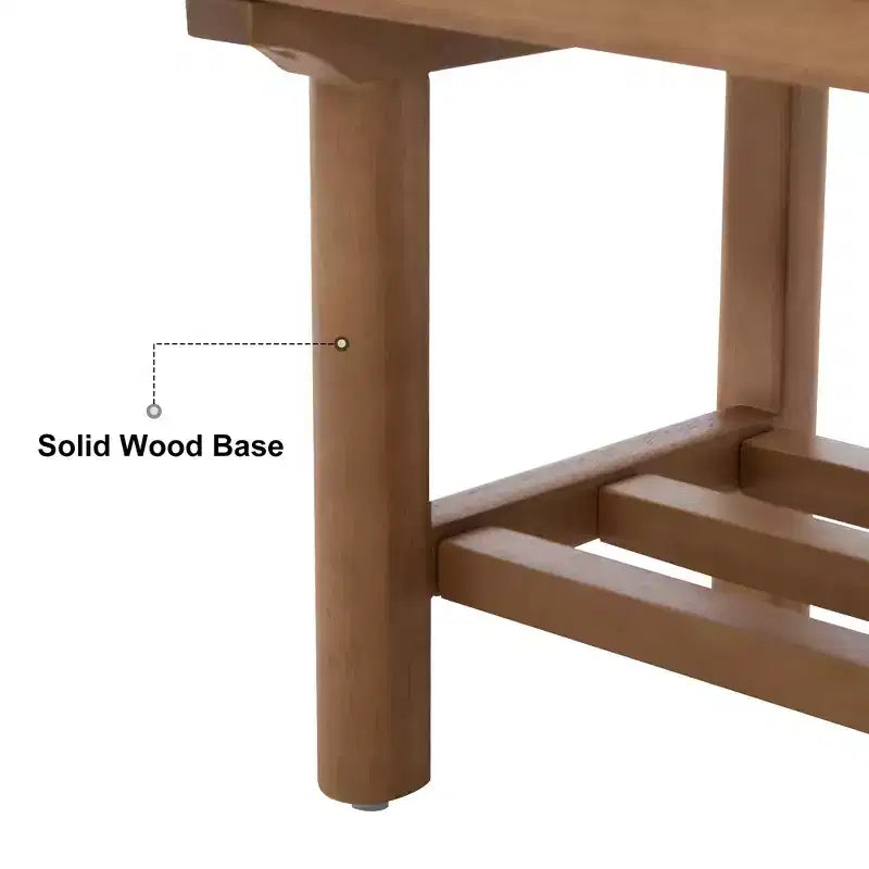 Banc capitonné en molleton Teddy 112 cm avec cadre en bois massif, banc moderne du milieu du siècle avec sangles en PU pour le salon et la chambre