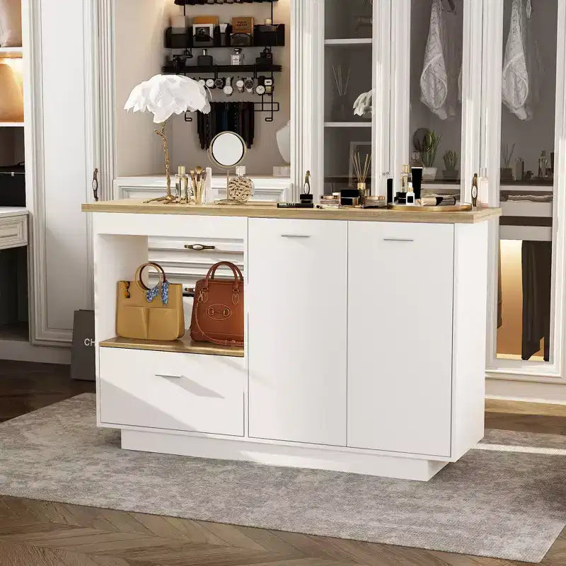Meuble-lavabo moderne avec étagères réglables, armoire à chaussures avec rabat latéral, coiffeuse pour entrée et chambre