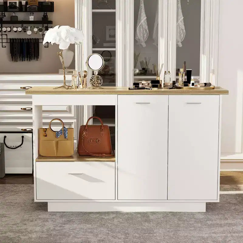 Meuble-lavabo moderne avec étagères réglables, armoire à chaussures avec rabat latéral, coiffeuse pour entrée et chambre