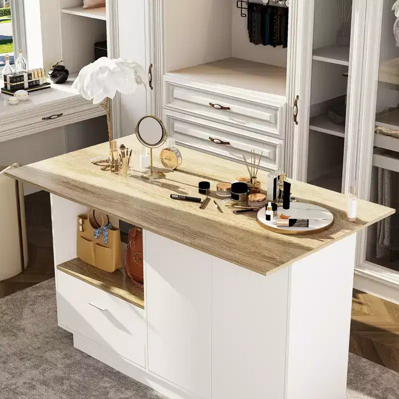 Meuble-lavabo moderne avec étagères réglables, armoire à chaussures avec rabat latéral, coiffeuse pour entrée et chambre