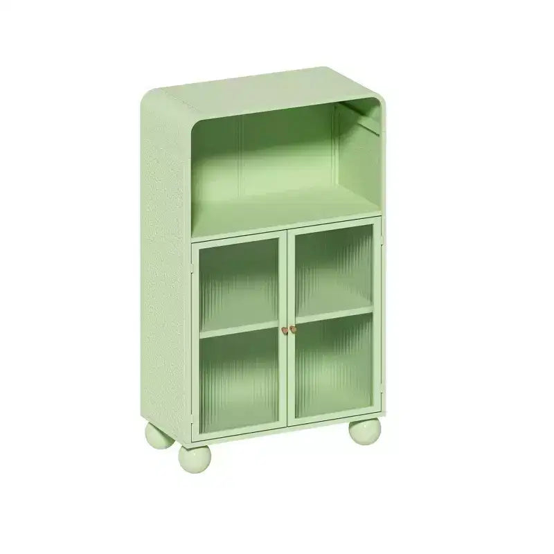 Meuble de rangement de salle de bain de 114,8 cm avec porte en verre trempé, autoportant avec 2 portes et 1 étagère ouverte pour cuisine et salle de bain