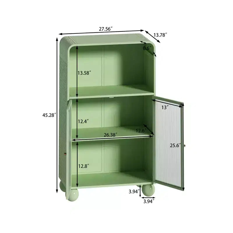 Meuble de rangement de salle de bain de 114,8 cm avec porte en verre trempé, autoportant avec 2 portes et 1 étagère ouverte pour cuisine et salle de bain