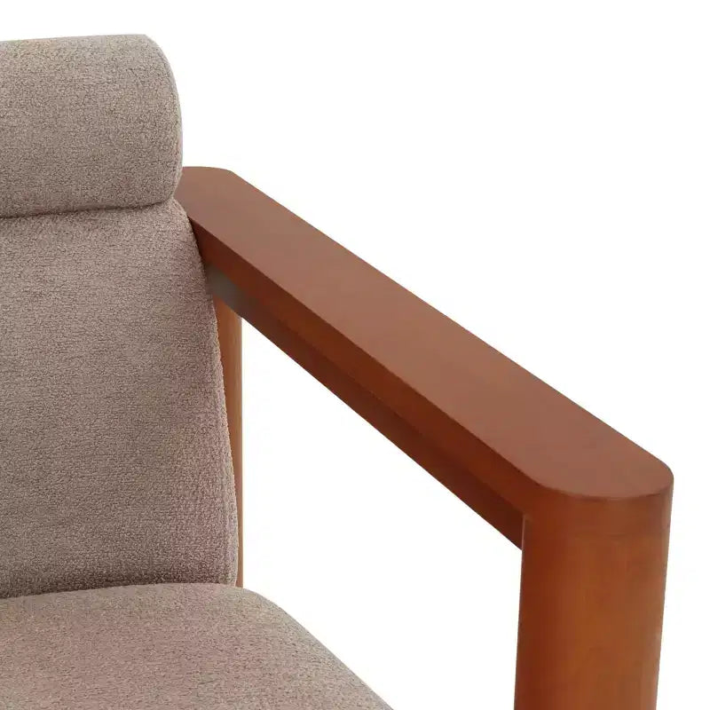 Fauteuil Bouclé, Marron Clair / Naturel