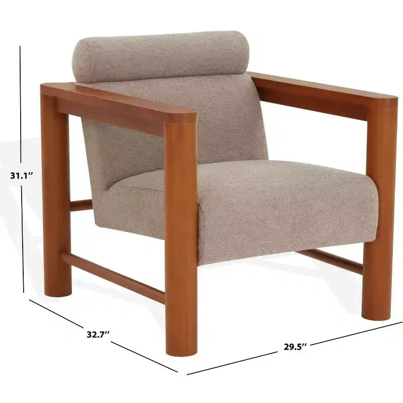 Fauteuil Bouclé, Marron Clair / Naturel