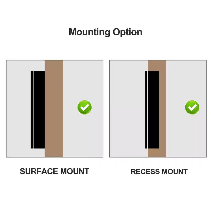 Armoire de toilette rectangulaire moderne de 26 po x 20 po, miroir mural à cadre métallique avec rangement, noir