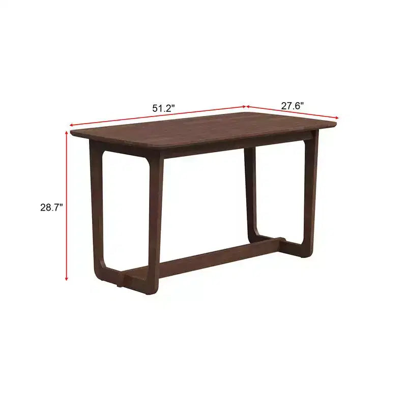 Bureau classique en bois d'hévéa avec grande surface, style rustique fermier, table polyvalente pour salon, bureau ou chambre