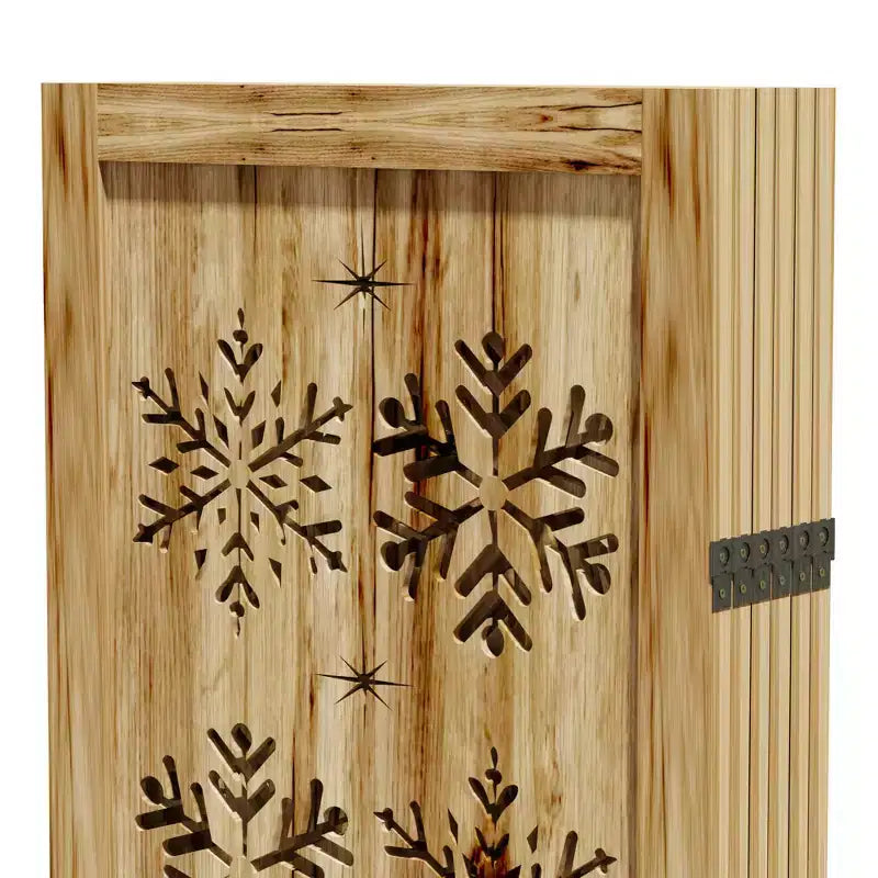 Paravent pliable en bois de 95"x67" pour intérieur, cloison autoportante, 6 panneaux, marron