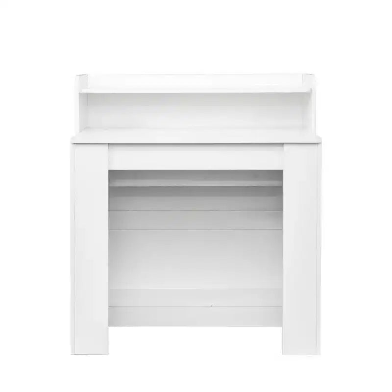 Table de salle à manger moderne multifonctionnelle de 241 cm, extensible et pliable avec espace de rangement pour salon ou salle à manger, blanc