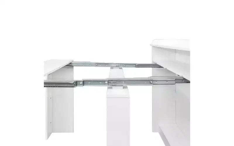 Table de salle à manger moderne multifonctionnelle de 241 cm, extensible et pliable avec espace de rangement pour salon ou salle à manger, blanc