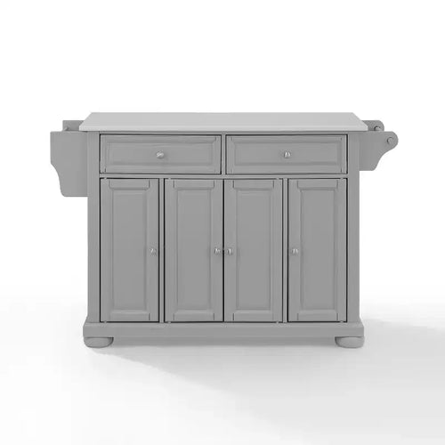 Îlot de cuisine en métal de 36" avec 3 portes et 3 étagères