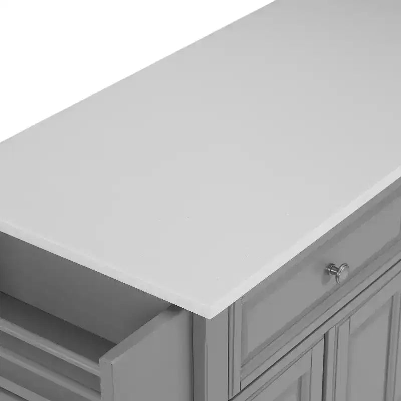 Îlot de cuisine en métal de 36" avec 3 portes et 3 étagères