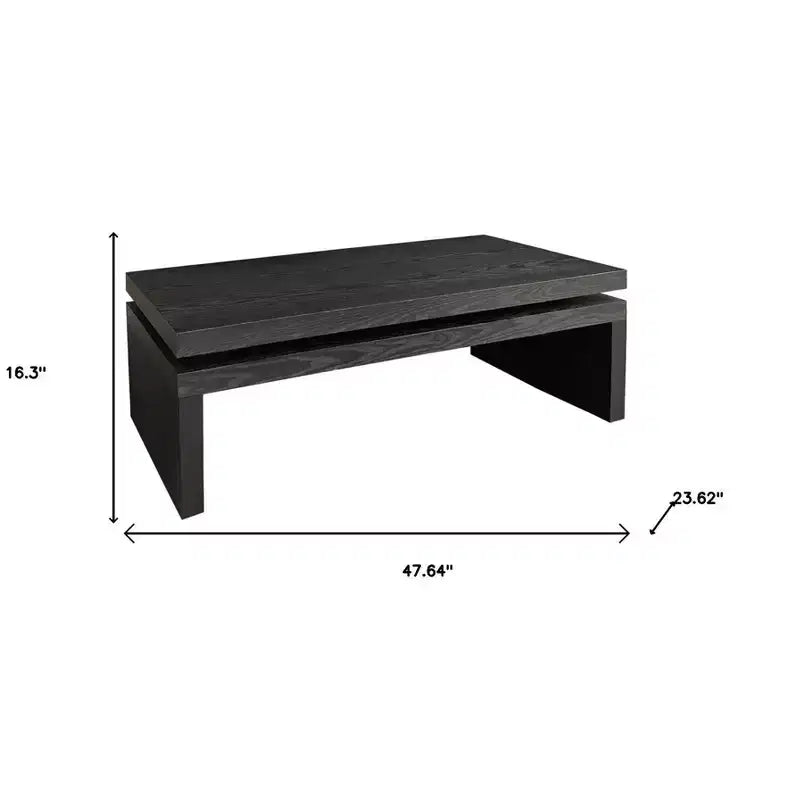 Table basse flottante en bois noir 48 po
