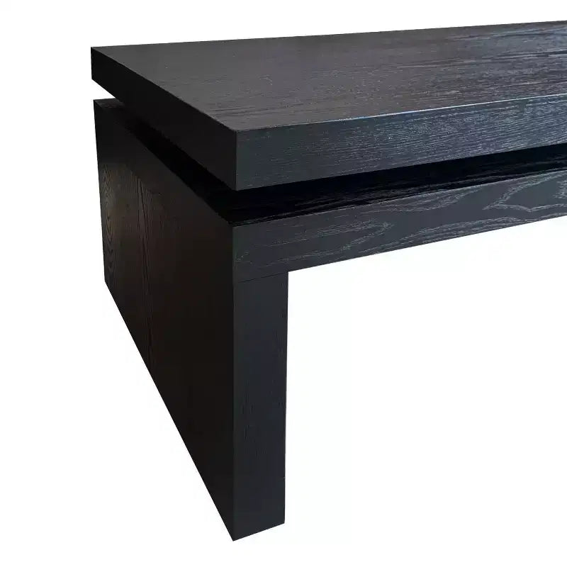 Table basse flottante en bois noir 48 po