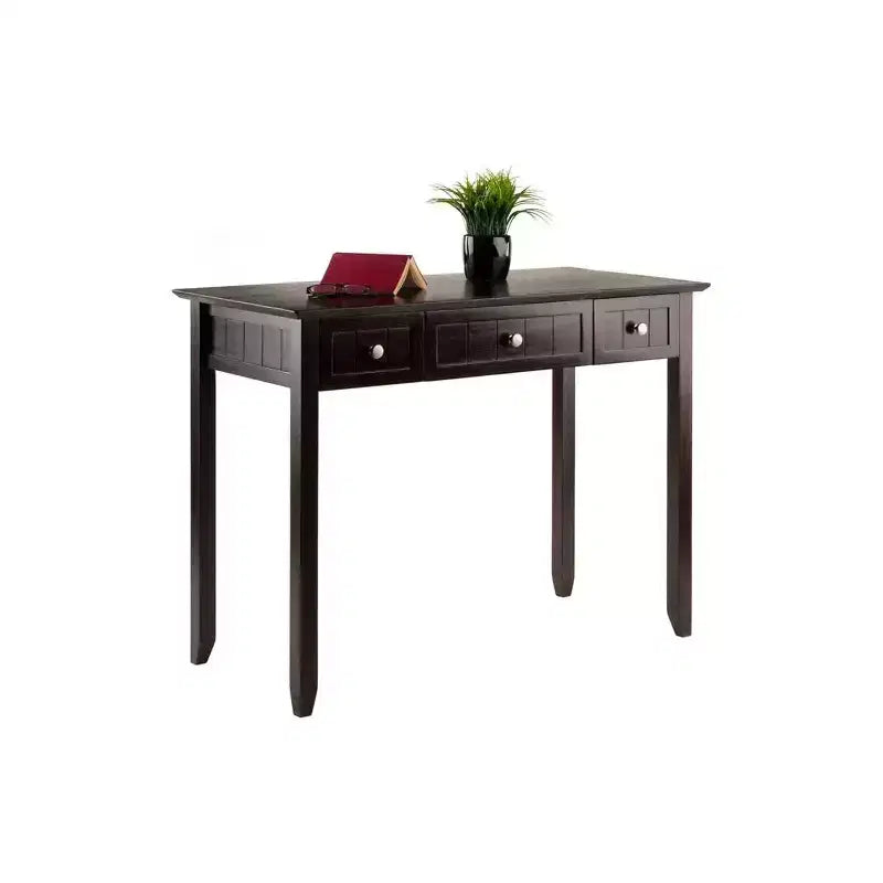 Bureau d'ordinateur brun de 76 cm avec étagère de rangement ouverte, panneau de particules