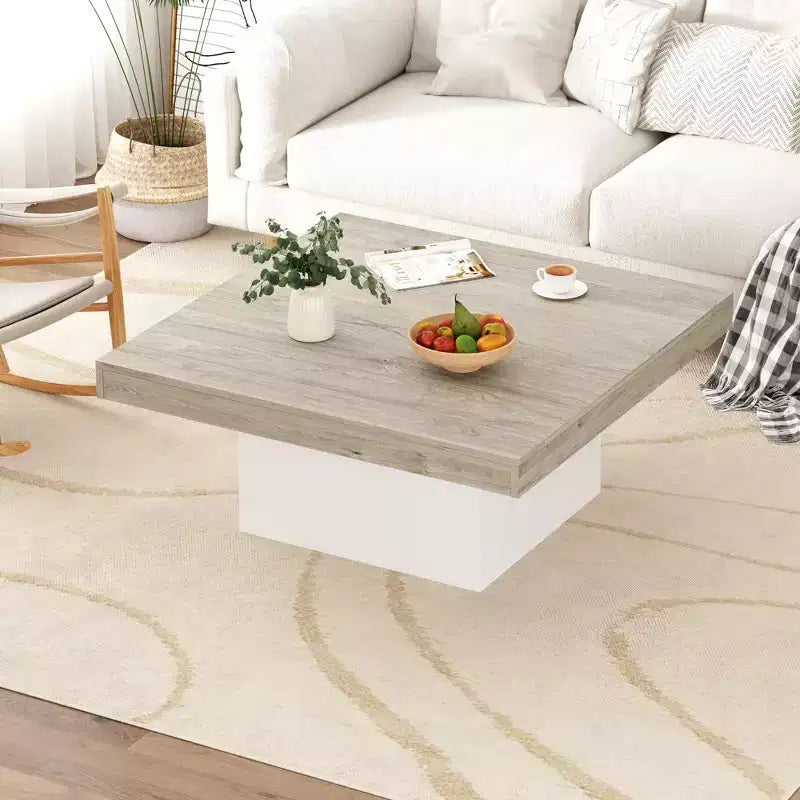 Table basse carrée de 89 cm, style moderne pour bureau à domicile, appartement ou salon de lecture, facile à monter
