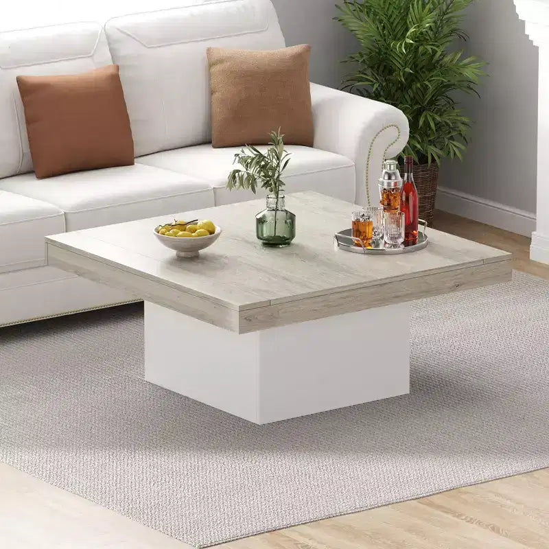 Table basse carrée de 89 cm, style moderne pour bureau à domicile, appartement ou salon de lecture, facile à monter