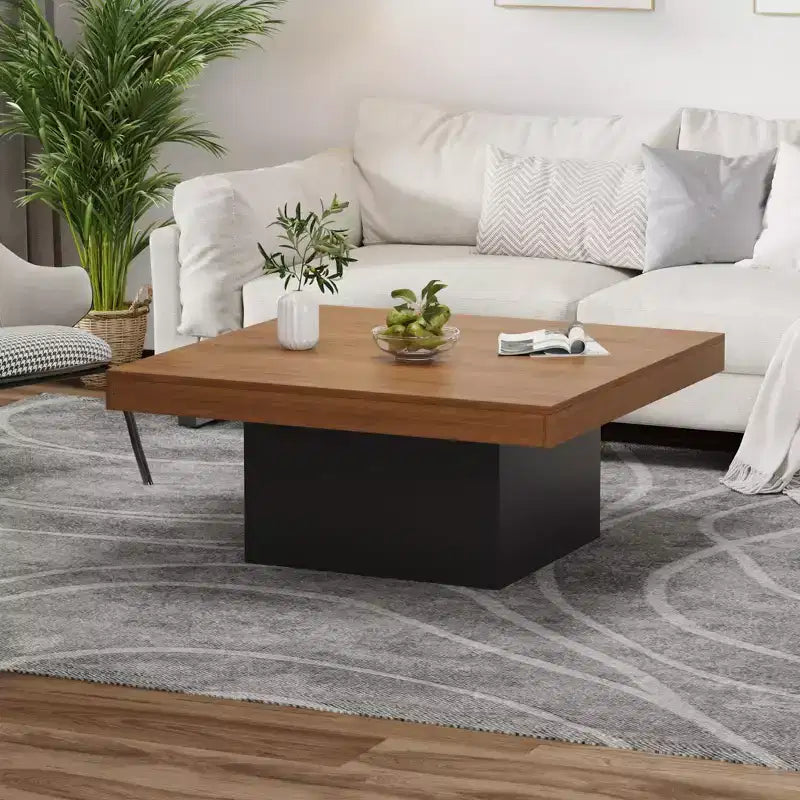 Table basse carrée de 89 cm, style moderne pour bureau à domicile, appartement ou salon de lecture, facile à monter