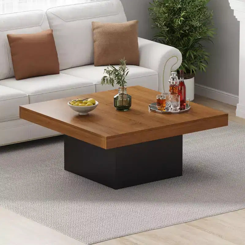 Table basse carrée de 89 cm, style moderne pour bureau à domicile, appartement ou salon de lecture, facile à monter