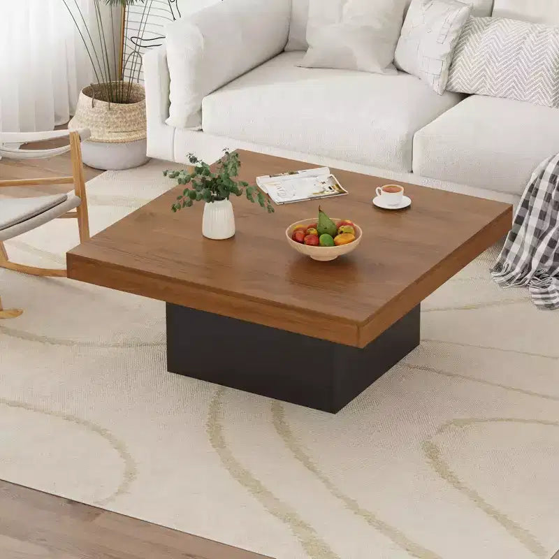 Table basse carrée de 89 cm, style moderne pour bureau à domicile, appartement ou salon de lecture, facile à monter