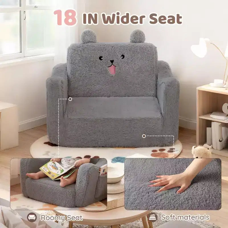 Mini-canapé pour tout-petits, canapé-lit pliant 2-en-1 pour bébé pour salle de jeux