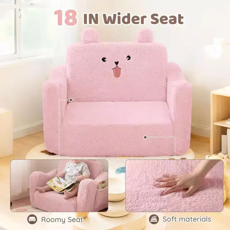Mini-canapé pour tout-petits, canapé-lit pliant 2-en-1 pour bébé pour salle de jeux