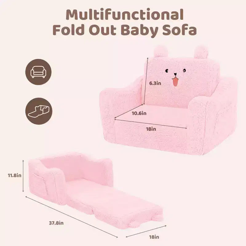 Mini-canapé pour tout-petits, canapé-lit pliant 2-en-1 pour bébé pour salle de jeux