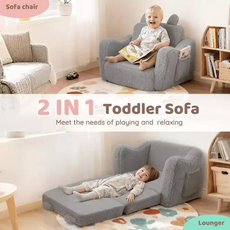 Mini-canapé pour tout-petits, canapé-lit pliant 2-en-1 pour bébé pour salle de jeux