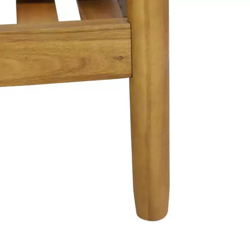 Fauteuil d'appoint en bois d'acacia avec assise et dossier rembourrés, naturel