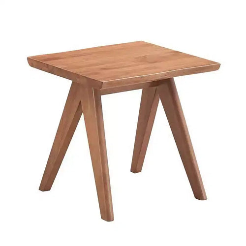 22" Side End Accent Table with Angled Legs, Natural Wood Brown Finish