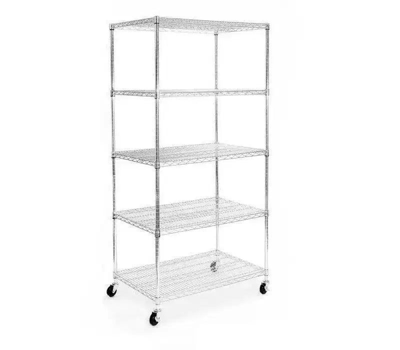 Étagère métallique à 5 niveaux certifiée NSF, 91 cm (L) x 61 cm (P) x 190,5 cm (H)