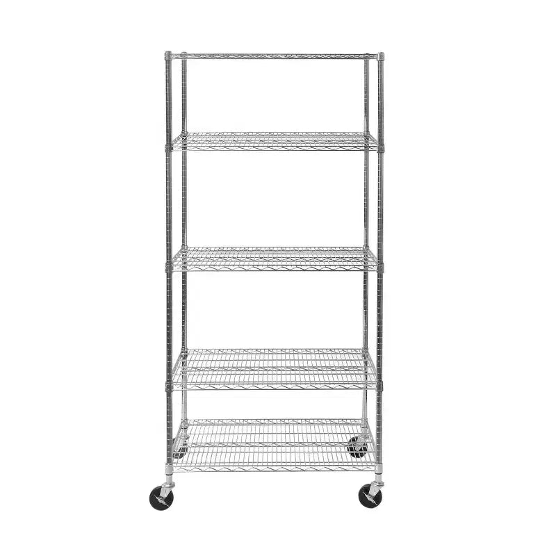 Étagère métallique à 5 niveaux certifiée NSF, 91 cm (L) x 61 cm (P) x 190,5 cm (H)