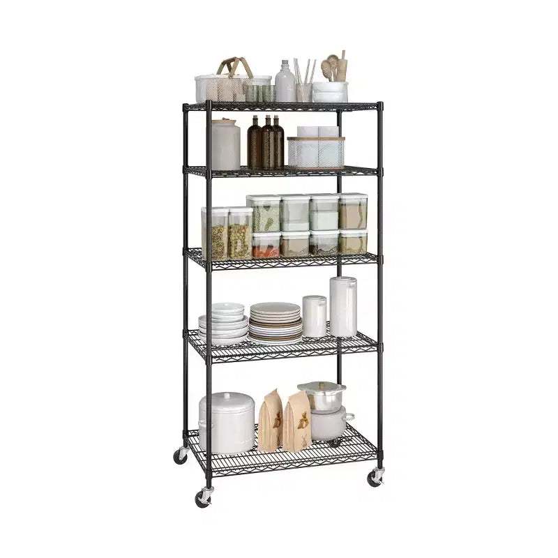 Étagère métallique à 5 niveaux certifiée NSF, 91 cm (L) x 61 cm (P) x 190,5 cm (H)