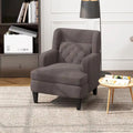 Fauteuil d'appoint en tissu moderne avec dossier rembourré - Brun roux, gris foncé et beige
