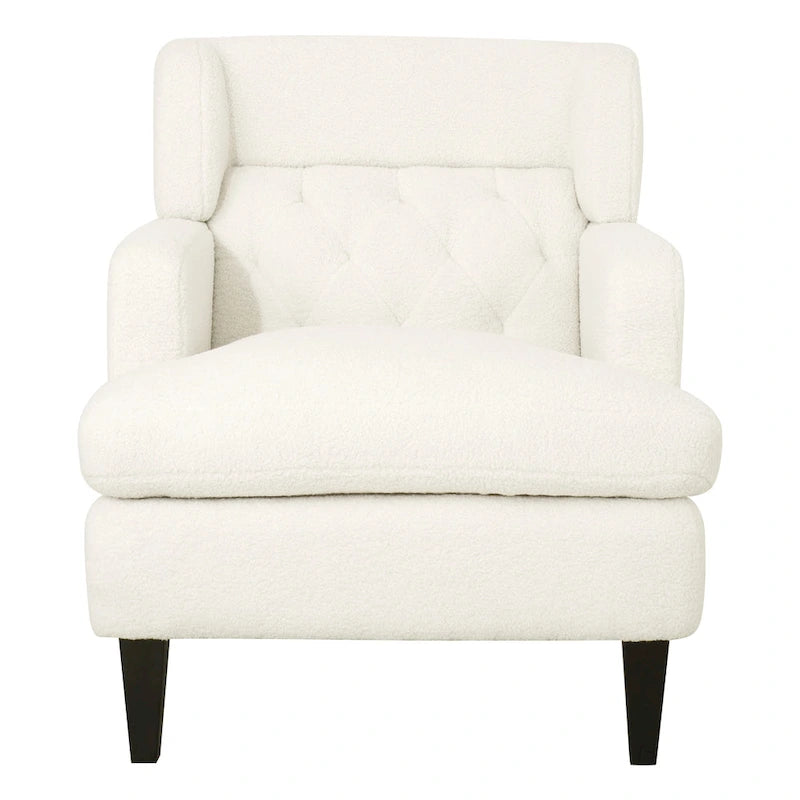 Fauteuil d'appoint en tissu moderne avec dossier rembourré - Brun roux, gris foncé et beige