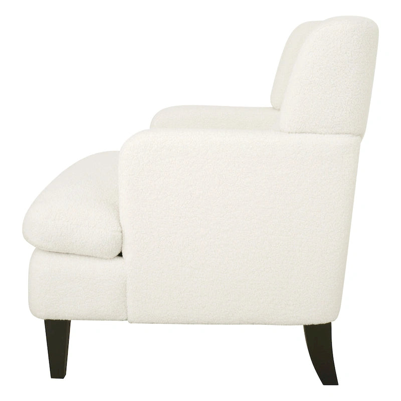 Fauteuil d'appoint en tissu moderne avec dossier rembourré - Brun roux, gris foncé et beige