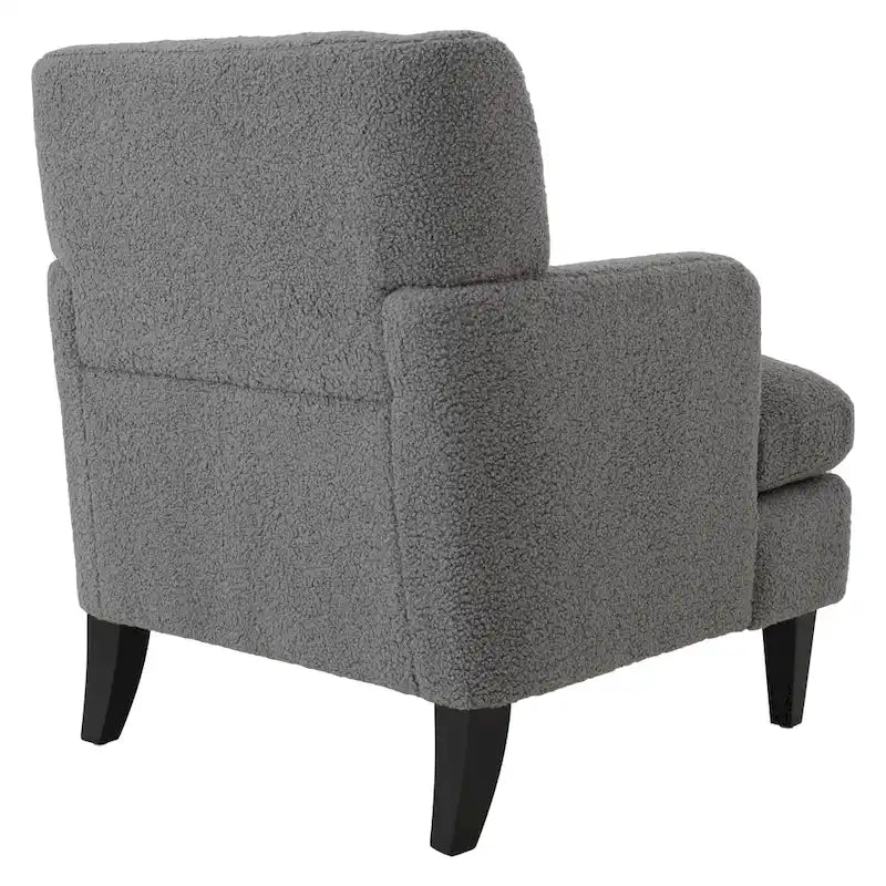 Fauteuil d'appoint en tissu moderne avec dossier rembourré - Brun roux, gris foncé et beige