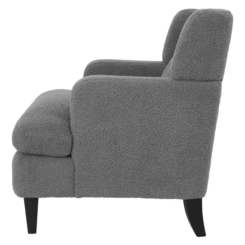 Fauteuil d'appoint en tissu moderne avec dossier rembourré - Brun roux, gris foncé et beige