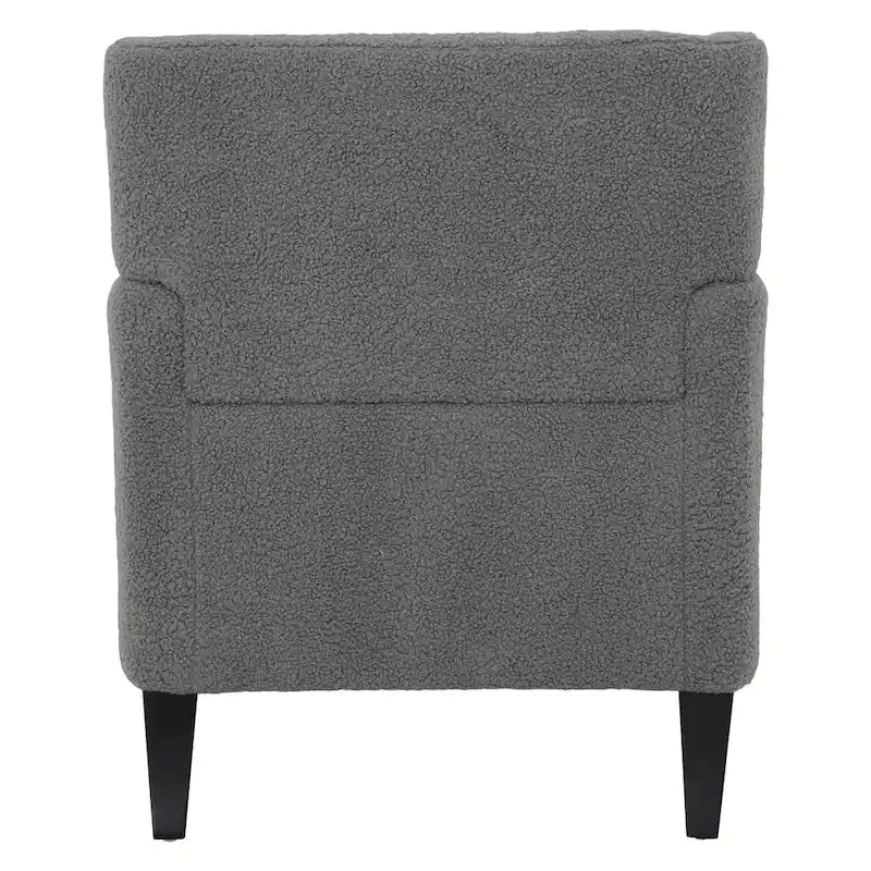 Fauteuil d'appoint en tissu moderne avec dossier rembourré - Brun roux, gris foncé et beige