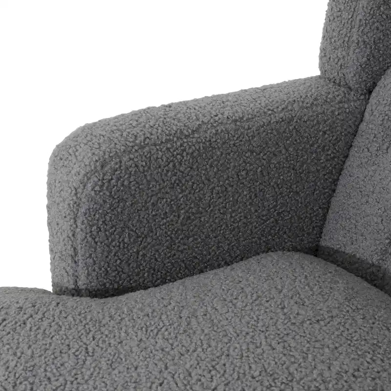 Fauteuil d'appoint en tissu moderne avec dossier rembourré - Brun roux, gris foncé et beige