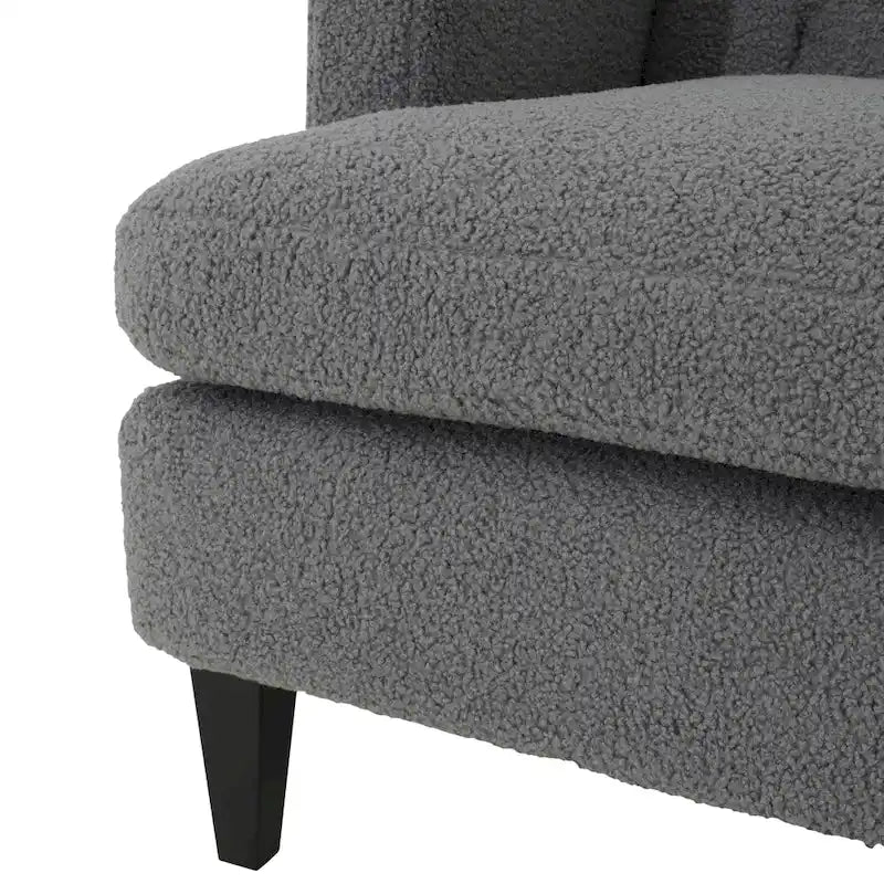 Fauteuil d'appoint en tissu moderne avec dossier rembourré - Brun roux, gris foncé et beige