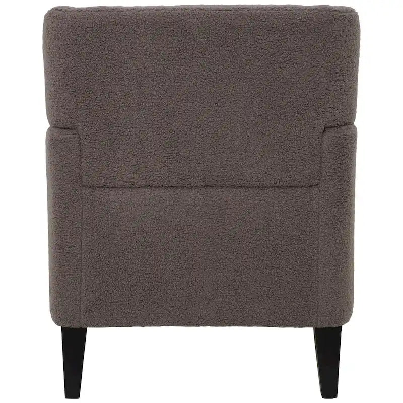 Fauteuil d'appoint en tissu moderne avec dossier rembourré - Brun roux, gris foncé et beige