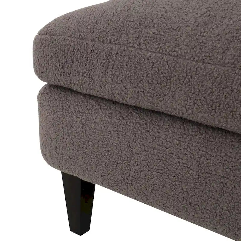 Fauteuil d'appoint en tissu moderne avec dossier rembourré - Brun roux, gris foncé et beige