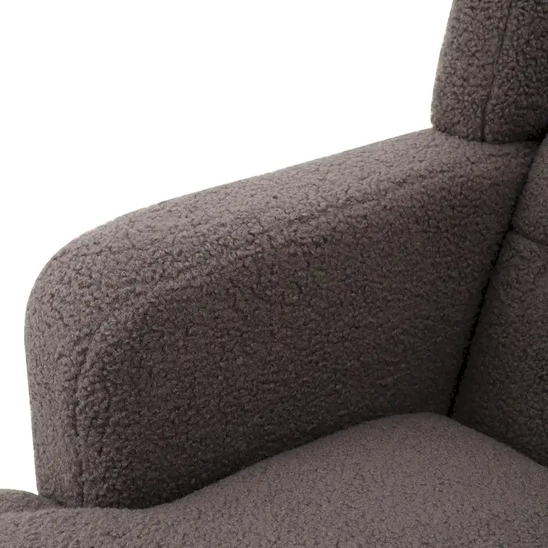 Fauteuil d'appoint en tissu moderne avec dossier rembourré - Brun roux, gris foncé et beige