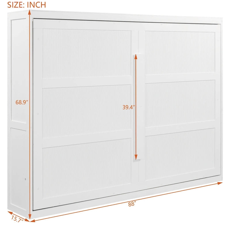 Lit escamotable Queen Size avec mécanisme à double piston, sans sommier à ressorts