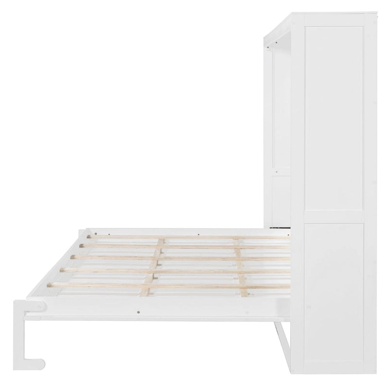 Lit escamotable Queen Size avec mécanisme à double piston, sans sommier à ressorts