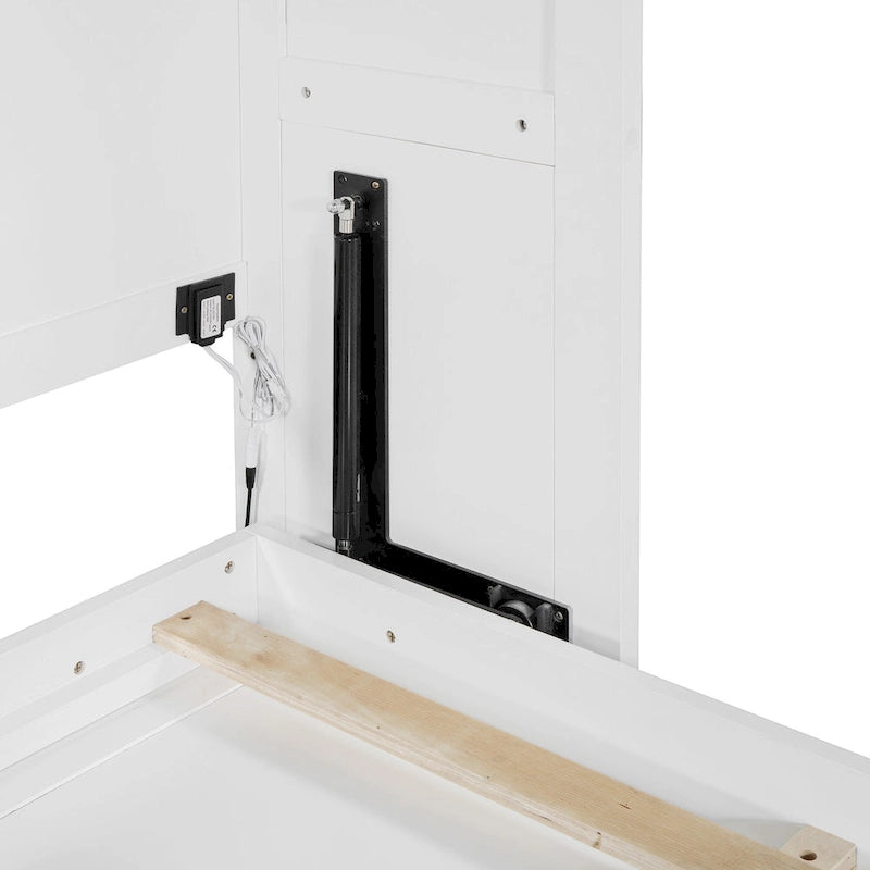 Lit escamotable Queen Size avec mécanisme à double piston, sans sommier à ressorts