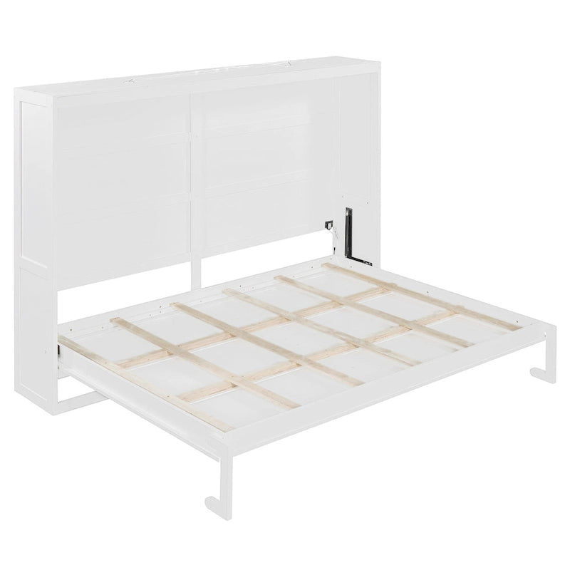 Lit escamotable Queen Size avec mécanisme à double piston, sans sommier à ressorts