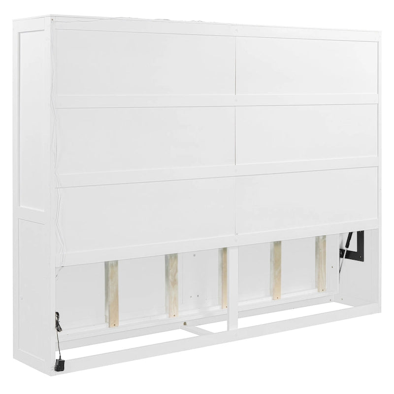 Lit escamotable Queen Size avec mécanisme à double piston, sans sommier à ressorts