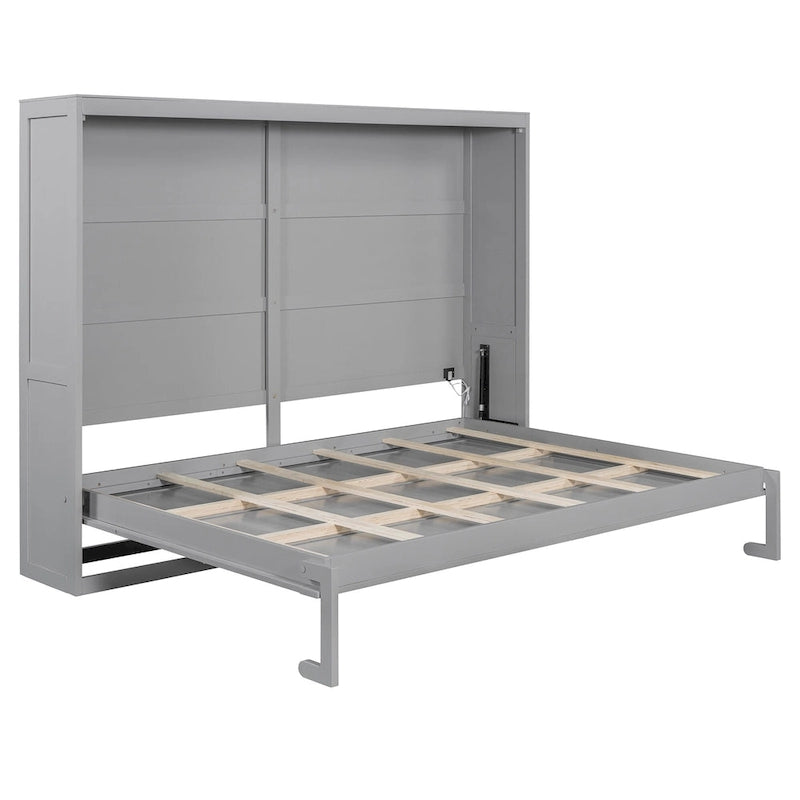 Lit escamotable Queen Size avec mécanisme à double piston, sans sommier à ressorts